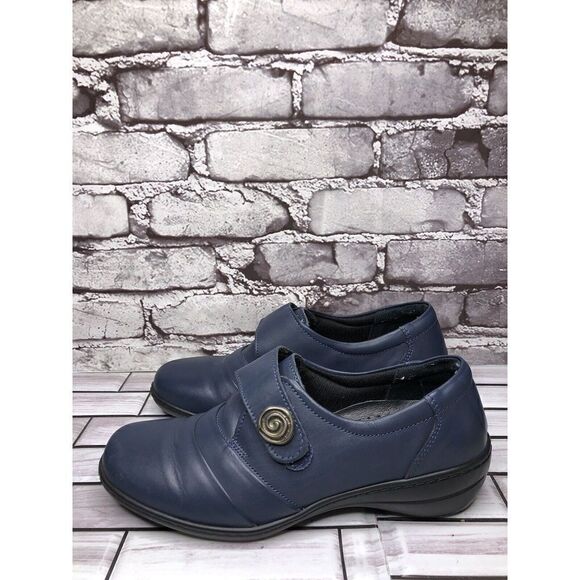 Spring Step Blue Leather Floral Casual Clogs Strap Shoes Women Sz 39EU/8.5M US - Picture 8 of 15